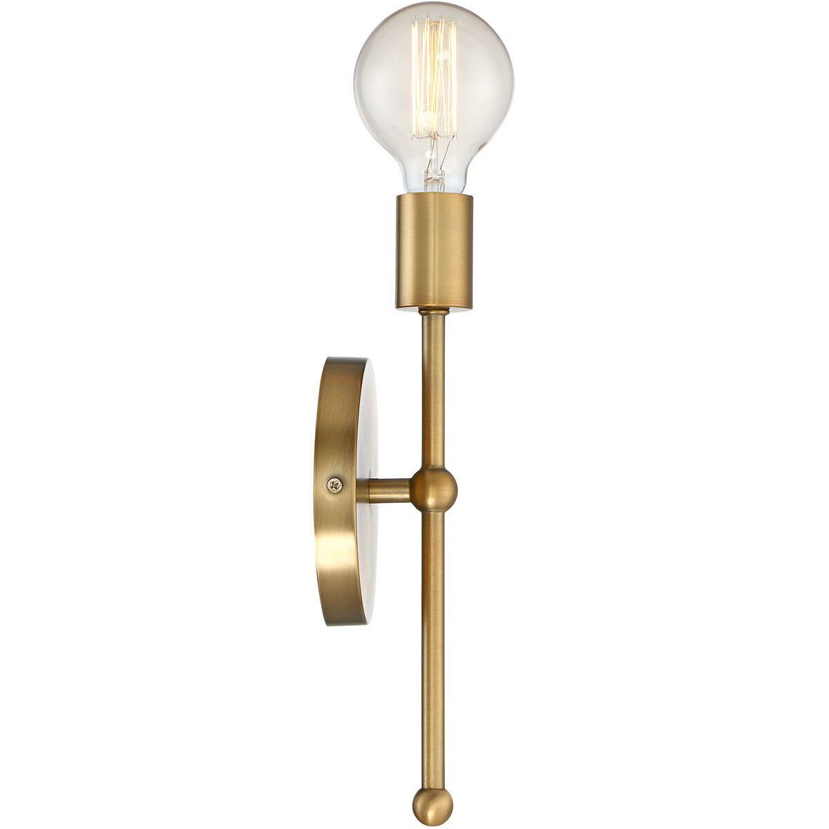 Industrial 1 Light 5.13 inch Natural Brass ADA Wall Sconce Wall Light in Warm Brass
